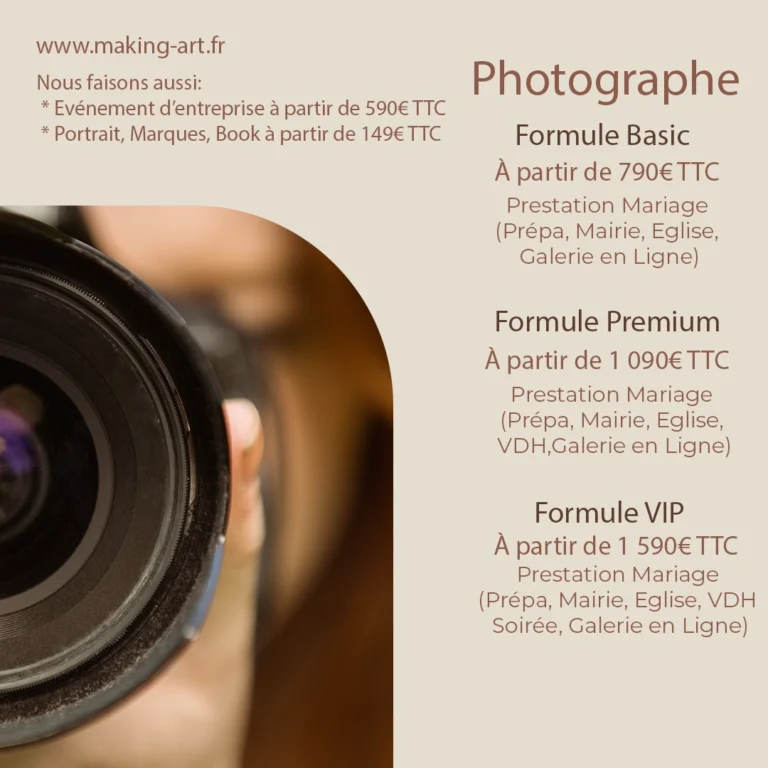 Nos Offres de Photographe