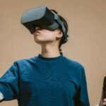 Close-Up Shot of a Woman Playing with Virtual Reality Headset